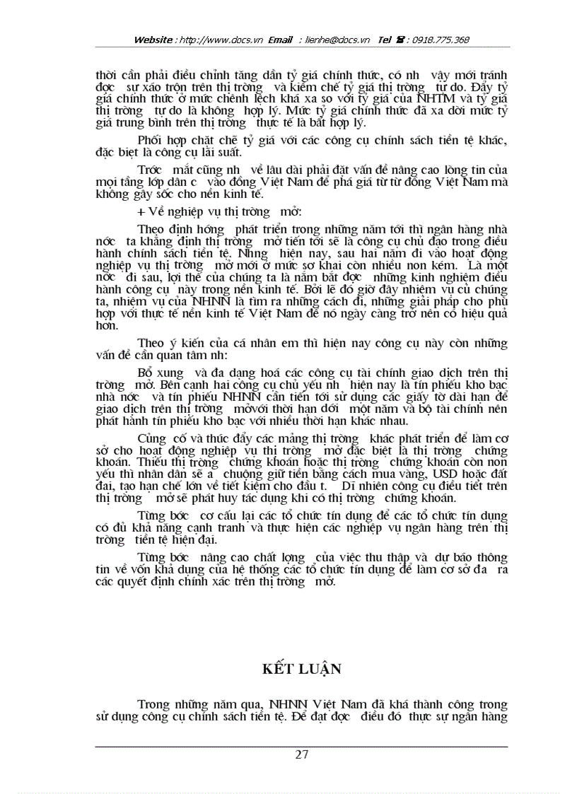 image for page Đánh giá hiệu quả sử dụng các công cụ chính sách tiền tệ của nhnn việt nam trong thập kỷ 90 và những năm đầu thế kỷ 2