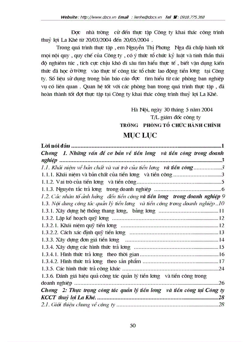 image for page Quản lý tiền lương và tiền công tại Công ty KTCT thuỷ lợi La Khê