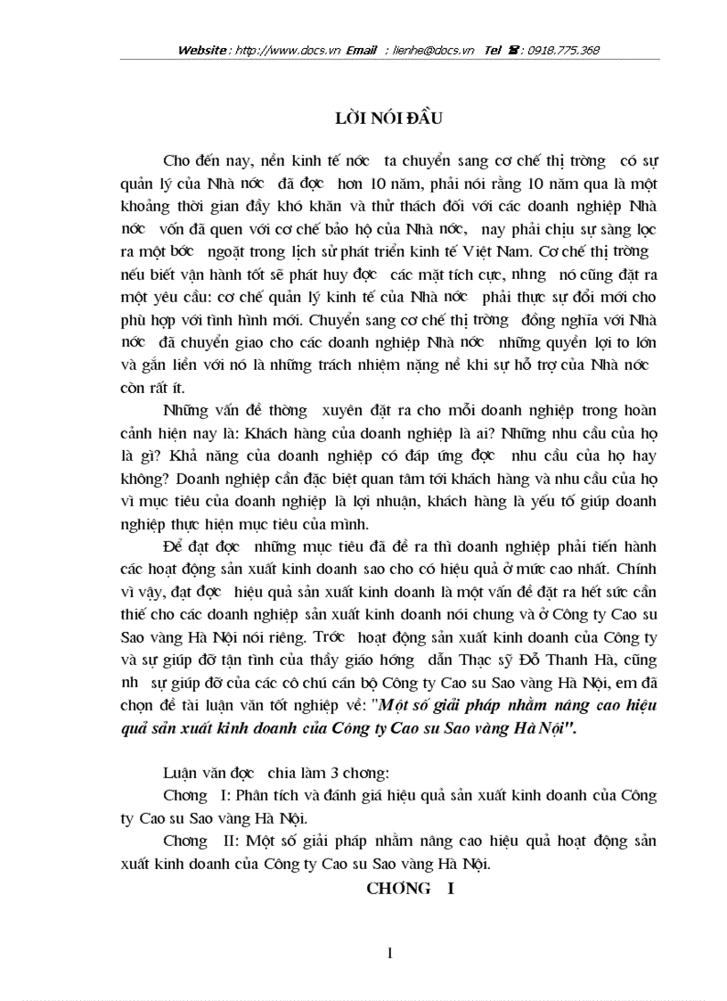 image for page Một số giải pháp nhằm nâng cao hiệu quả sản xuất kinh doanh của Công ty Cao su Sao vàng Hà Nội