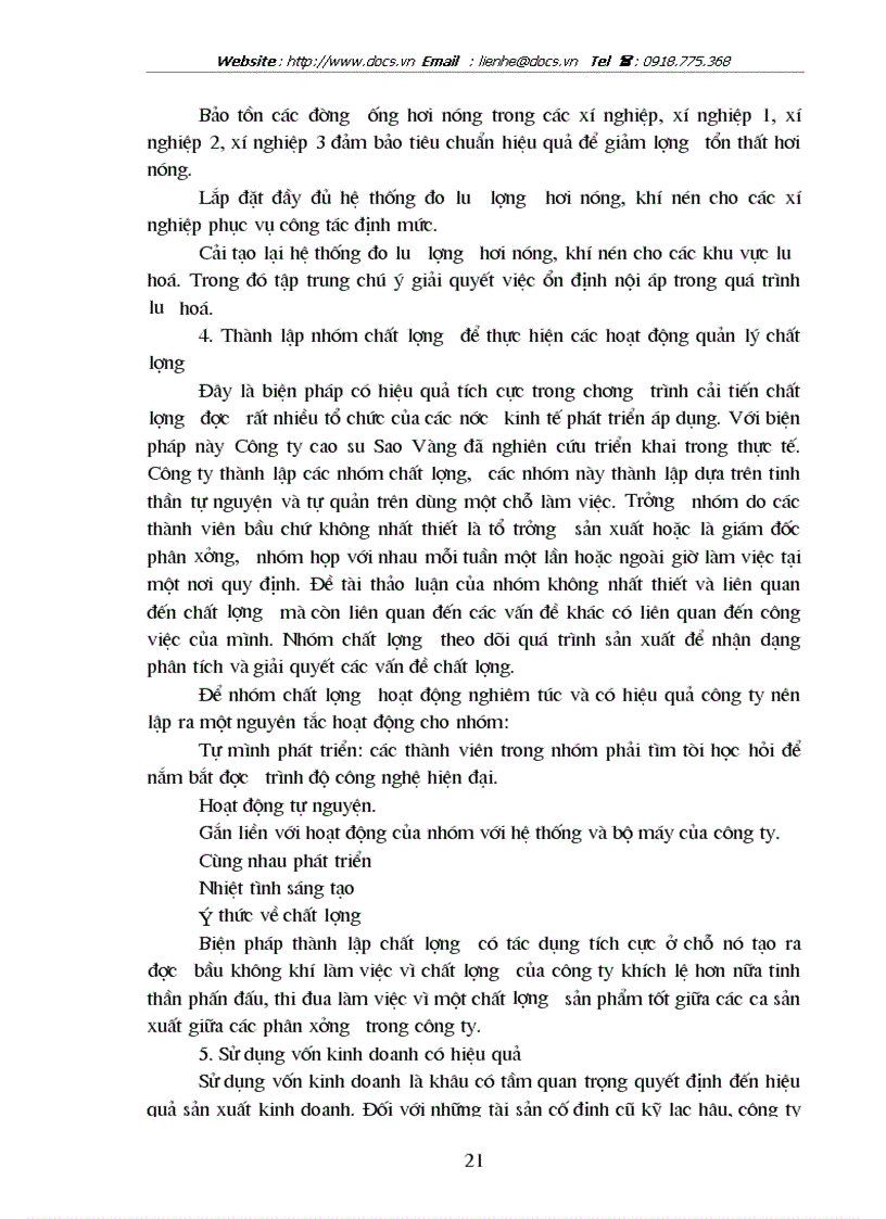 image for page Một số giải pháp nhằm nâng cao hiệu quả sản xuất kinh doanh của Công ty Cao su Sao vàng Hà Nội