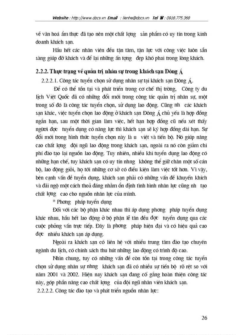 image for page Quản trị nhân sự tại khách sạn Đông Á thực trạng và giải pháp