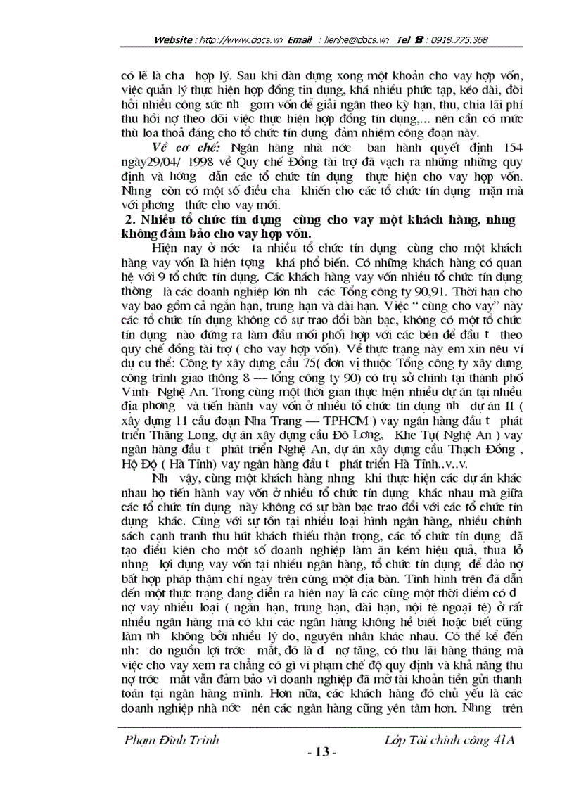 image for page Cho vay hợp vốn và một số giải pháp phát triển và hoàn thiện phương thức cho vay hợp vốn ở Việt Nam
