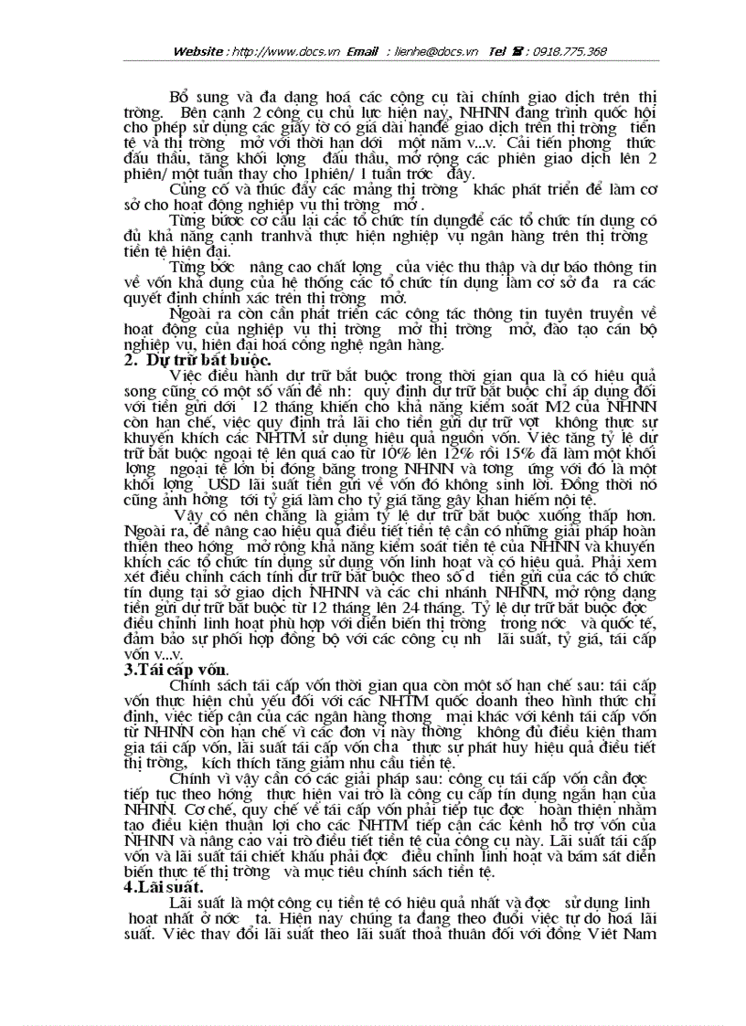 image for page Lý luận chung về chính sách tiền tệ và các công cụ của chính sách tiền tệ