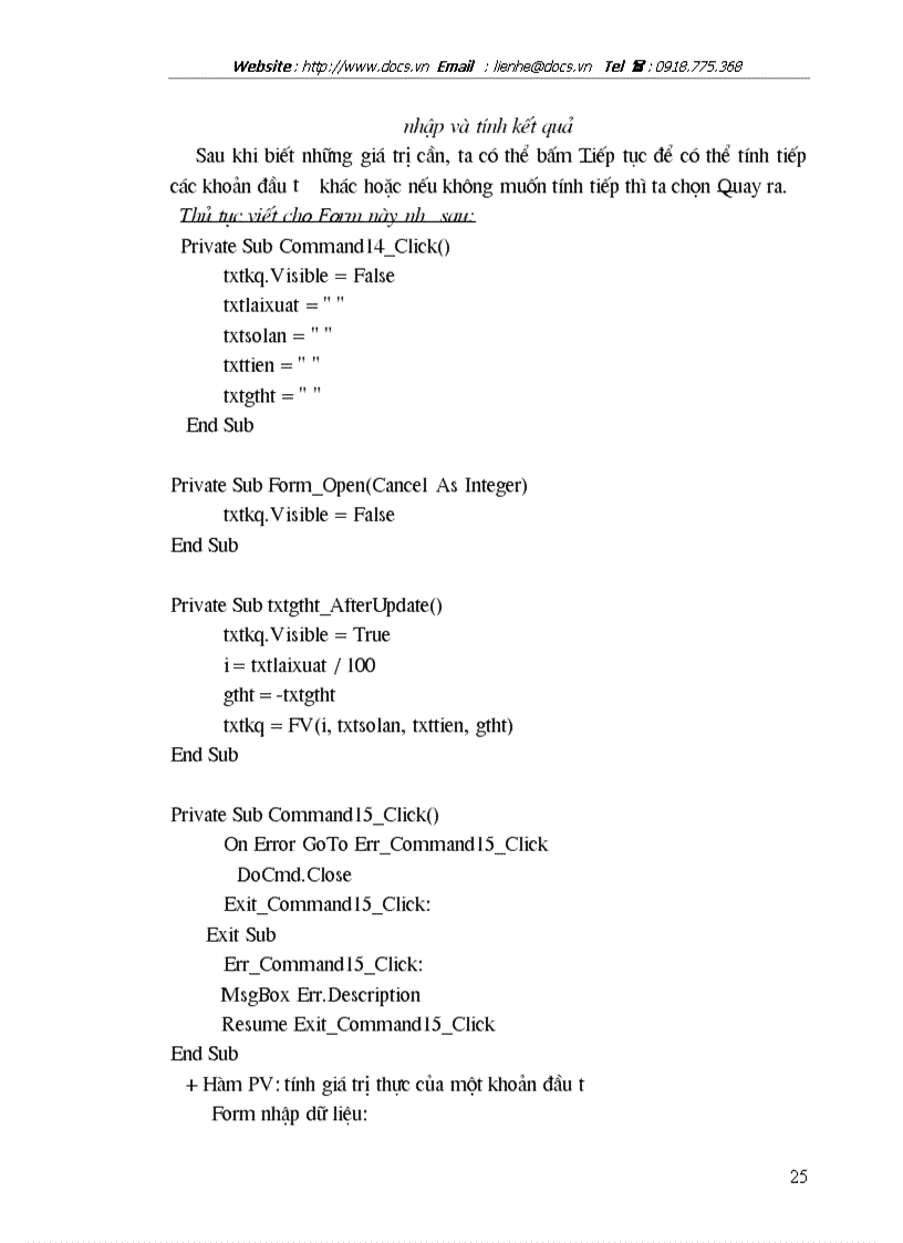 image for page Một phần mềm tính toán khấu hao và hiệu quả của đồng vốn