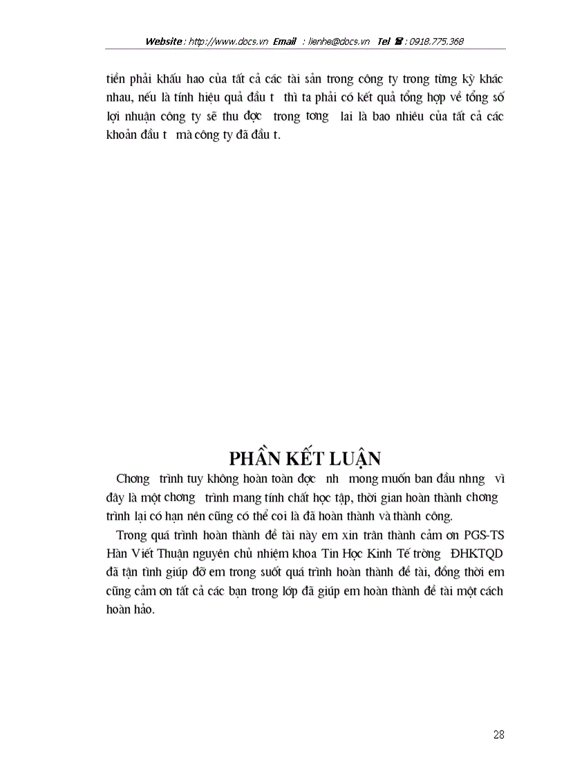 image for page Một phần mềm tính toán khấu hao và hiệu quả của đồng vốn