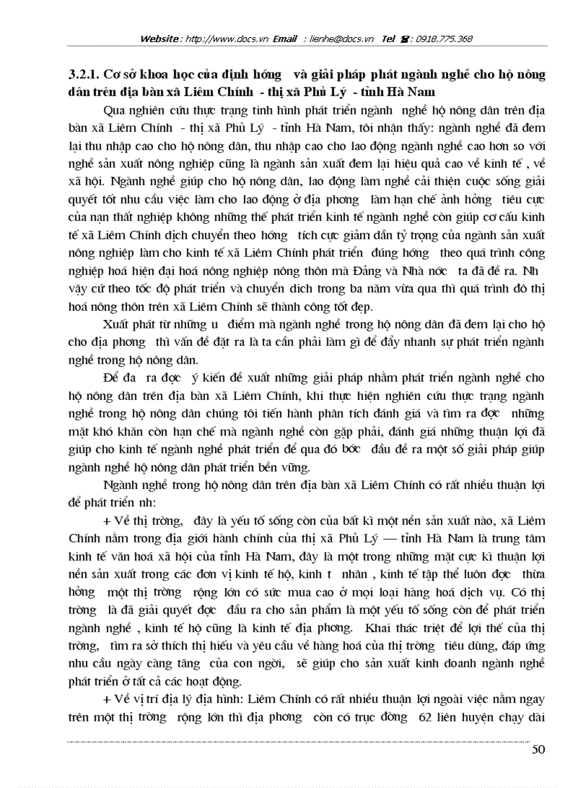 image for page Nghiên cứu thực trạng và đề xuất được một số giải pháp cho sự phát triển của các ngành nghề hộ nông dân trên địa bàn xã Liêm Chính Thị xã Phủ Lý