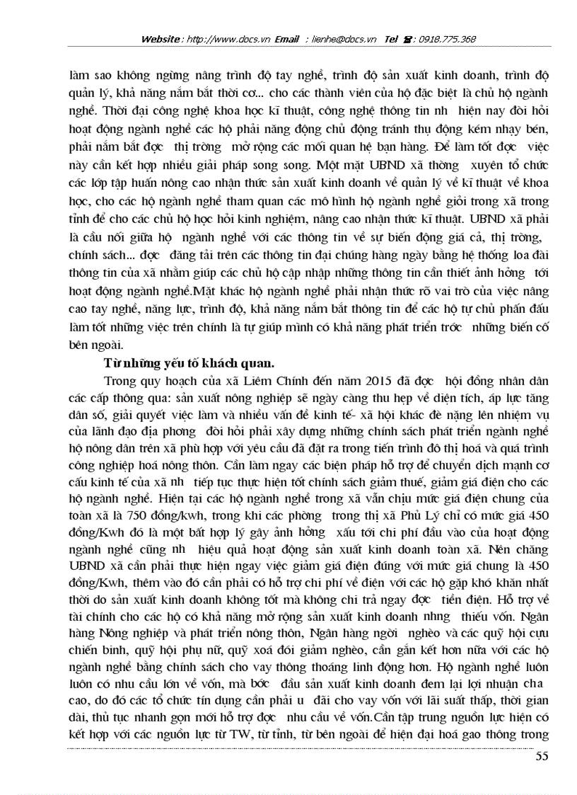 image for page Nghiên cứu thực trạng và đề xuất được một số giải pháp cho sự phát triển của các ngành nghề hộ nông dân trên địa bàn xã Liêm Chính Thị xã Phủ Lý