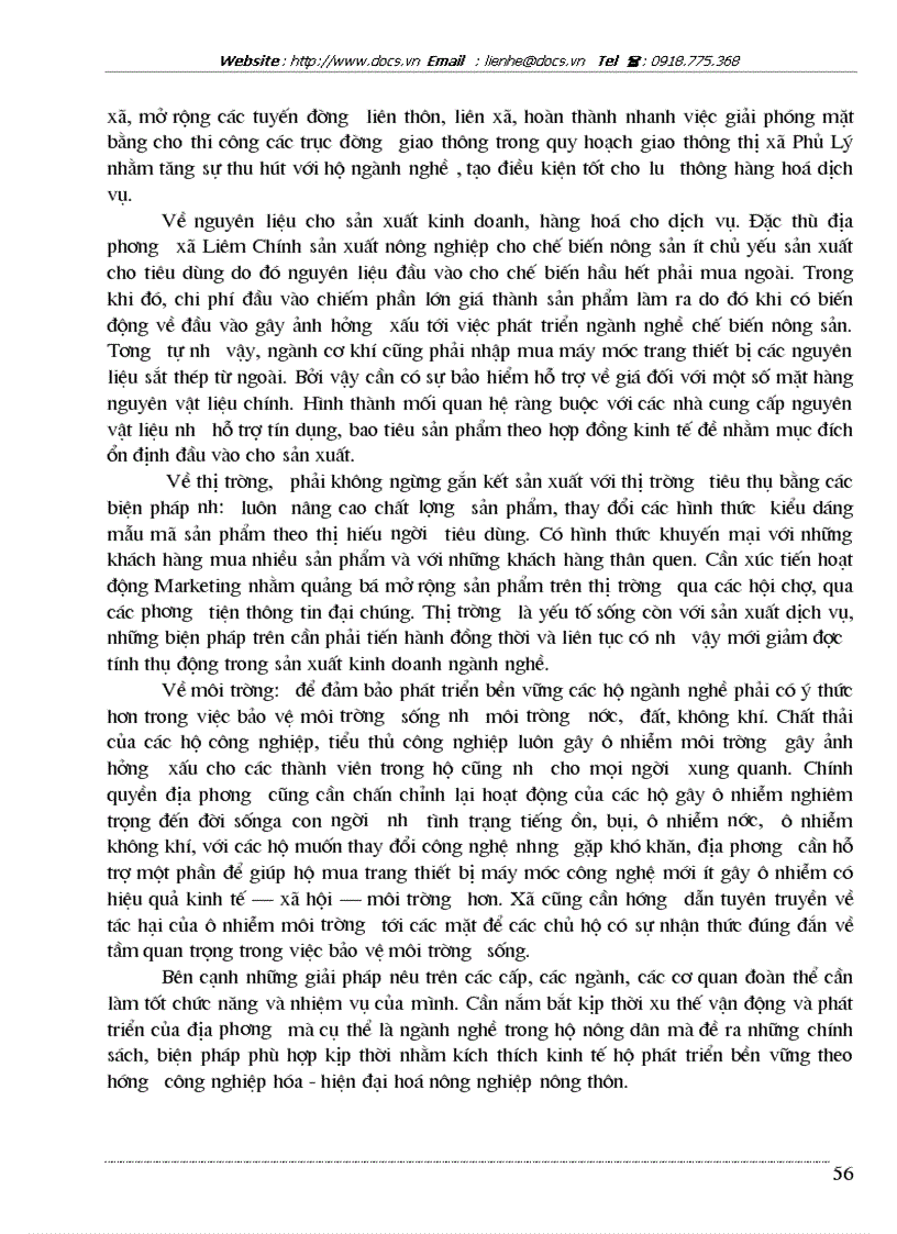 image for page Nghiên cứu thực trạng và đề xuất được một số giải pháp cho sự phát triển của các ngành nghề hộ nông dân trên địa bàn xã Liêm Chính Thị xã Phủ Lý