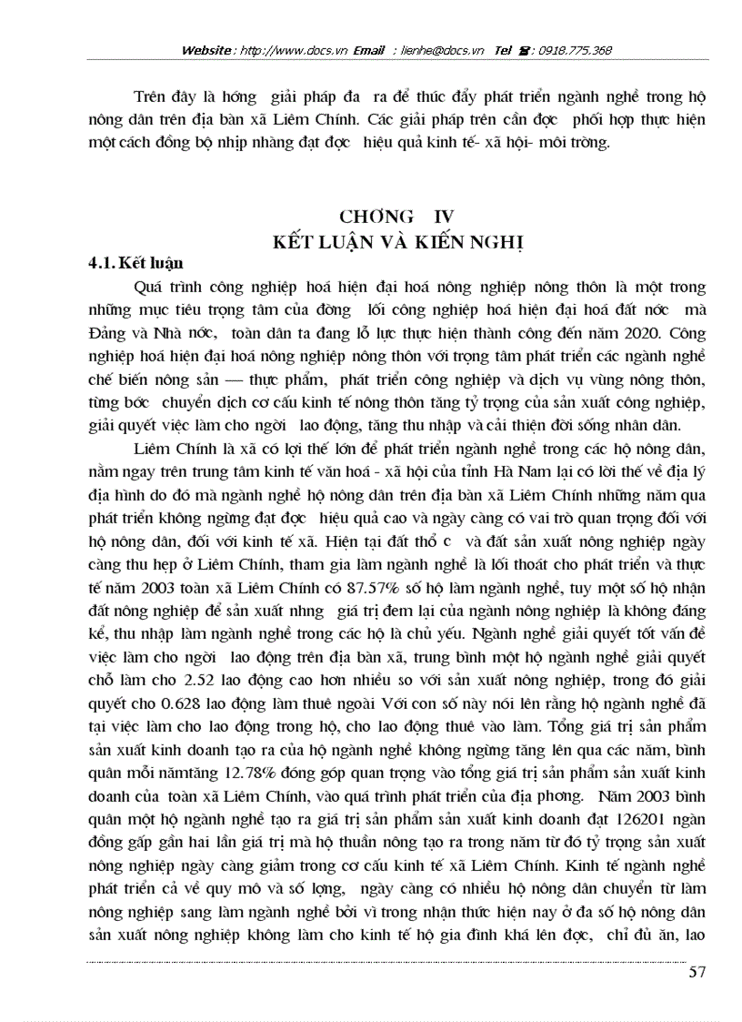 image for page Nghiên cứu thực trạng và đề xuất được một số giải pháp cho sự phát triển của các ngành nghề hộ nông dân trên địa bàn xã Liêm Chính Thị xã Phủ Lý
