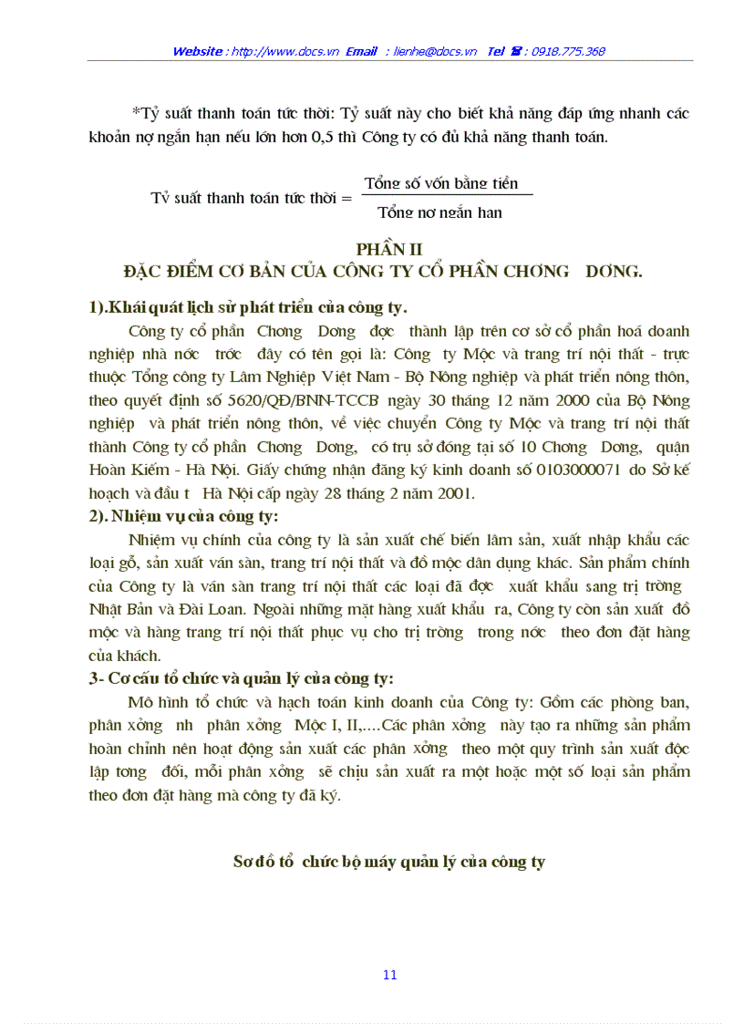 image for page Nghiên cứu tình hình quản lý và sử dụng vốn lưu động tại Công ty cổ phần Chương Dương Hà Nội