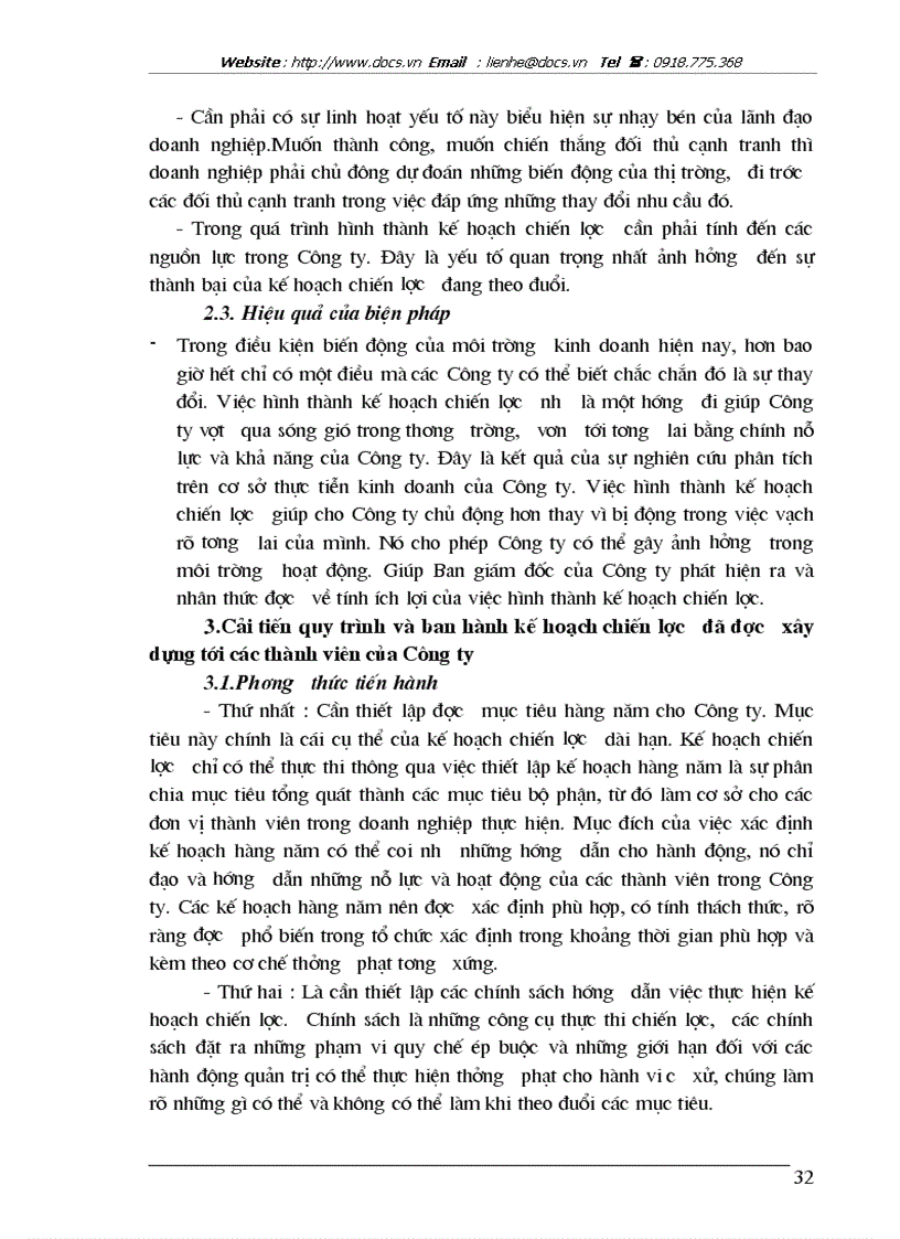 image for page Một số giải pháp nhằm hoàn thiện kế hoạch chiến lược của Công ty Cổ Phần Đại Thắng