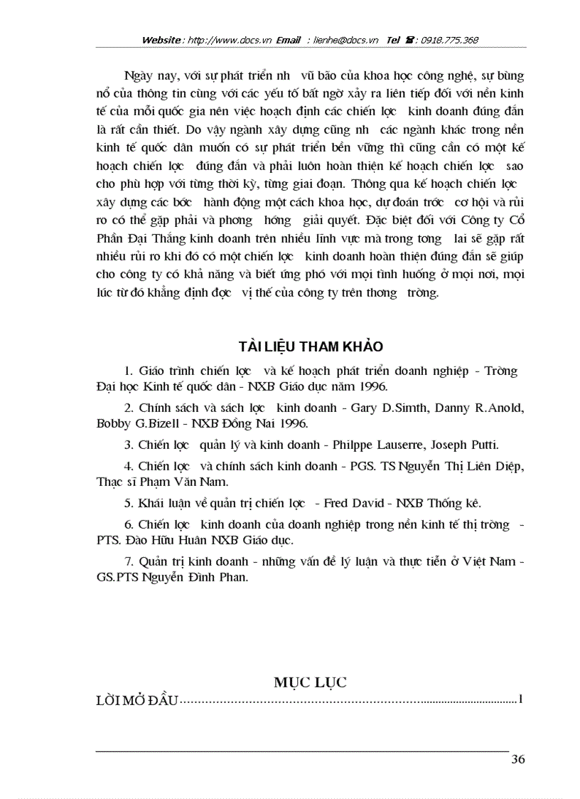 image for page Một số giải pháp nhằm hoàn thiện kế hoạch chiến lược của Công ty Cổ Phần Đại Thắng