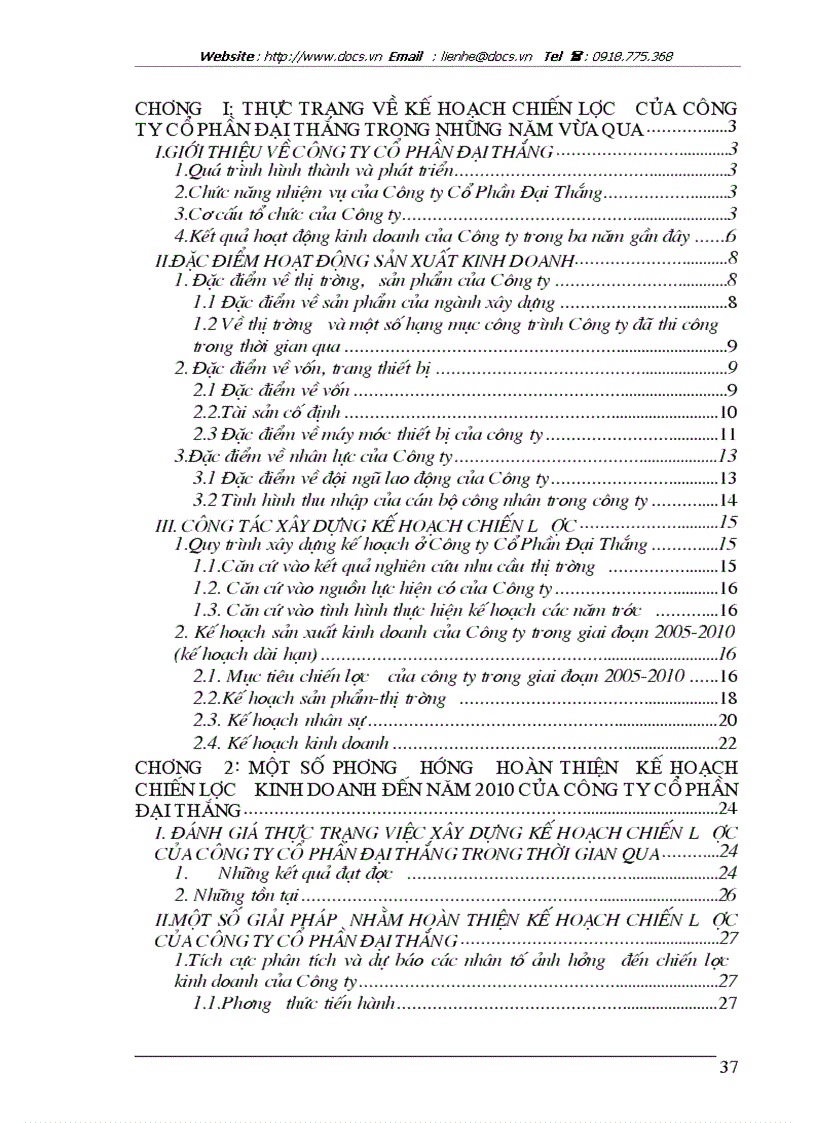 image for page Một số giải pháp nhằm hoàn thiện kế hoạch chiến lược của Công ty Cổ Phần Đại Thắng