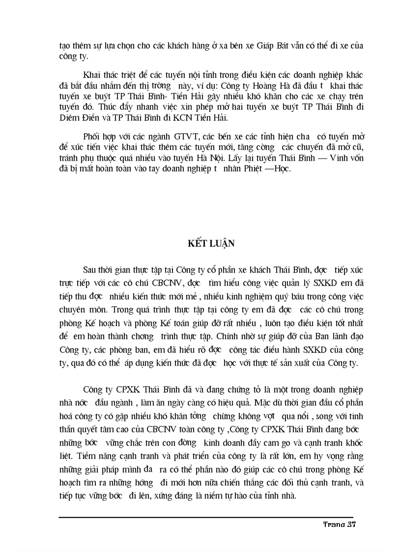 image for page Các giải pháp cạnh tranh nhằm nâng cao hiệu quả SXKD vận tải ở Công ty Cổ phần xe khách Thái Bình