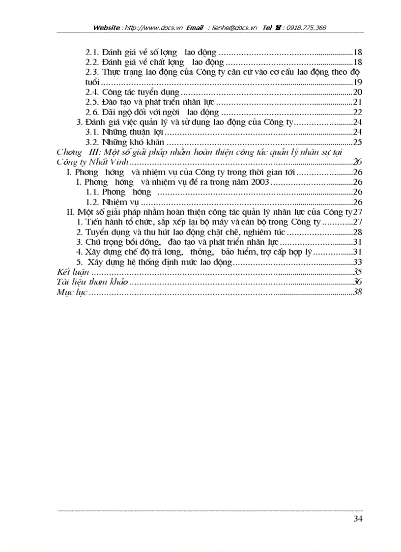 image for page Một số giải pháp nhằm hoàn thiện công tác quản lý nhân sự tại Công ty Nhất Vinh