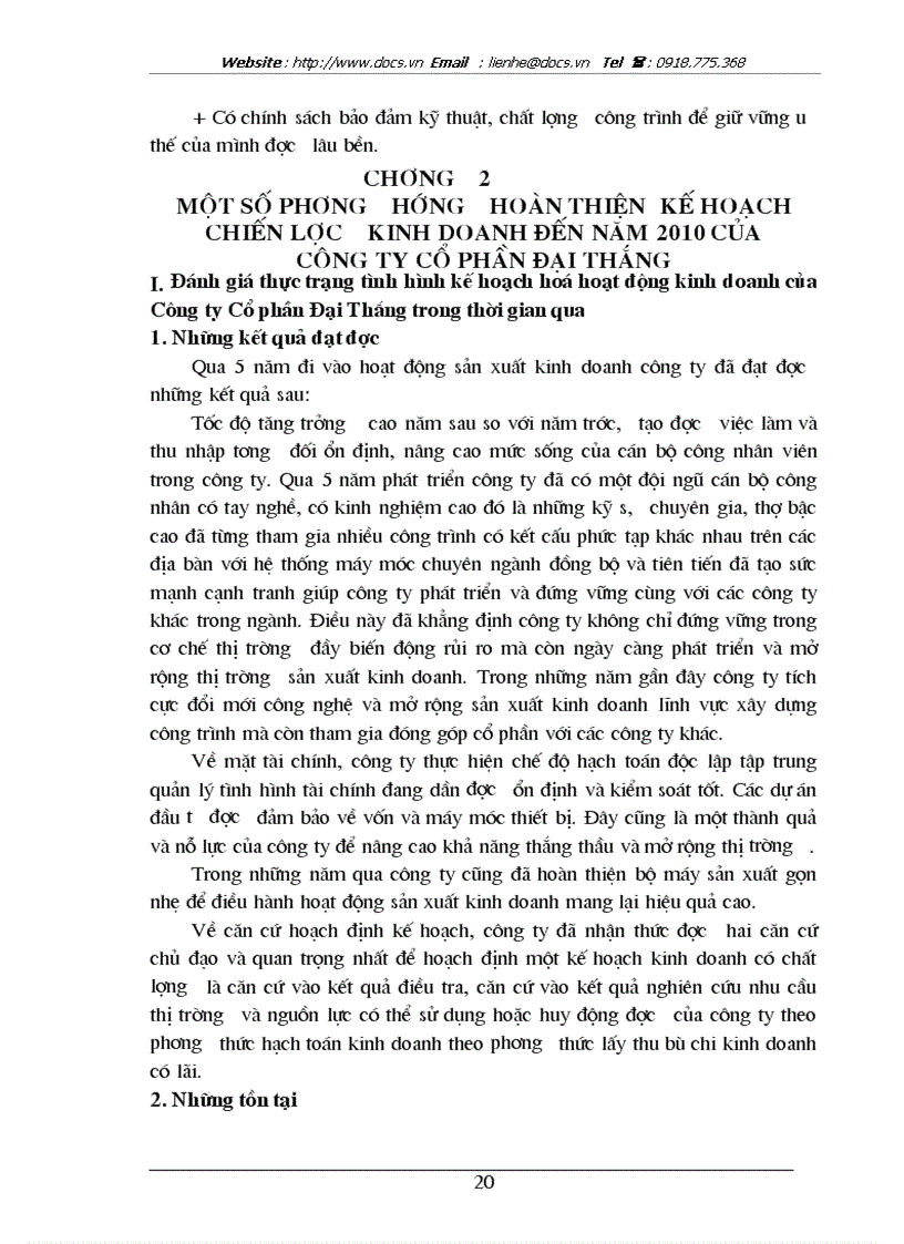 image for page Kế hoạch chiến lược của công ty cổ phần đại thắng