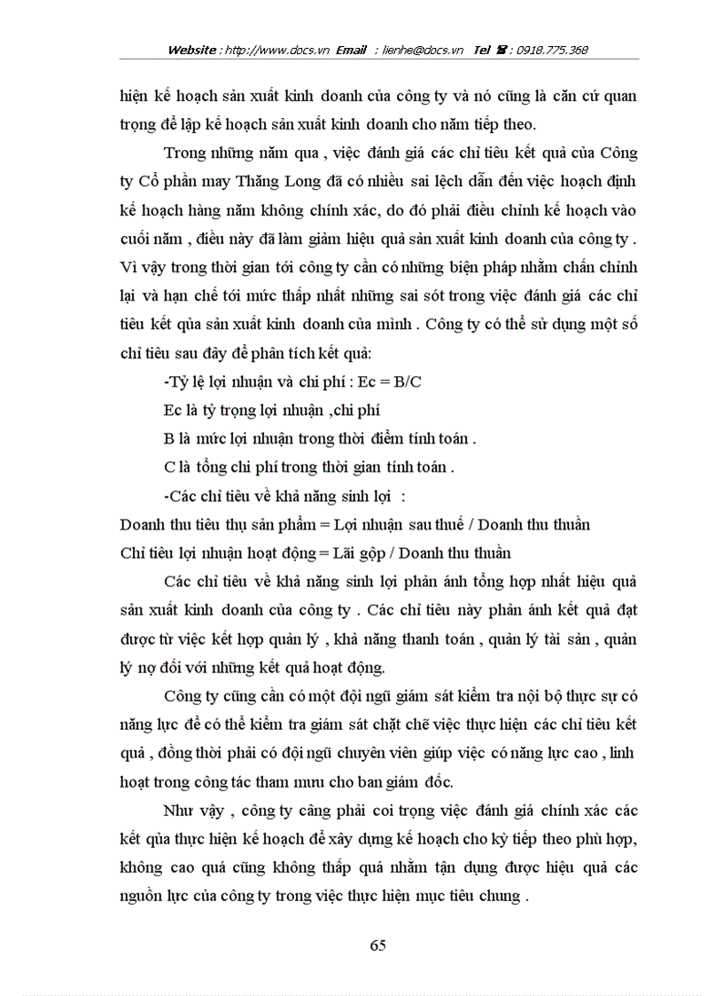 image for page Thực trạng lập kế hoạch sản xuất kinh doanh tại Công ty cổ phần may Thăng Long