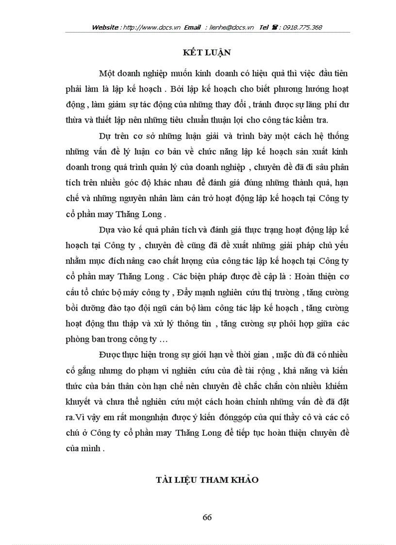 image for page Thực trạng lập kế hoạch sản xuất kinh doanh tại Công ty cổ phần may Thăng Long