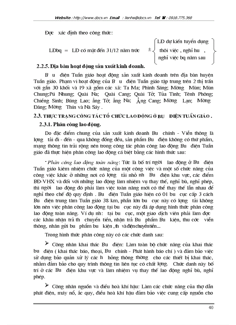image for page Các biện pháp hoàn thiện công tác tổ chức lao động tại Bưu điện huyện Tuần Giáo