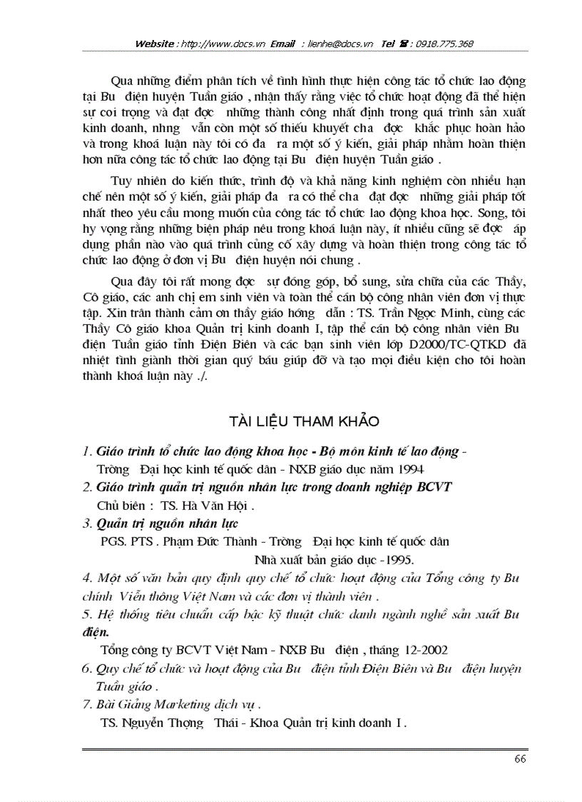 image for page Các biện pháp hoàn thiện công tác tổ chức lao động tại Bưu điện huyện Tuần Giáo