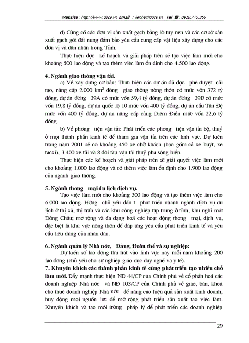 image for page Thực trạng về lao động việc làm và vấn đề giải quyết việc làm ở tỉnh Thái Bình