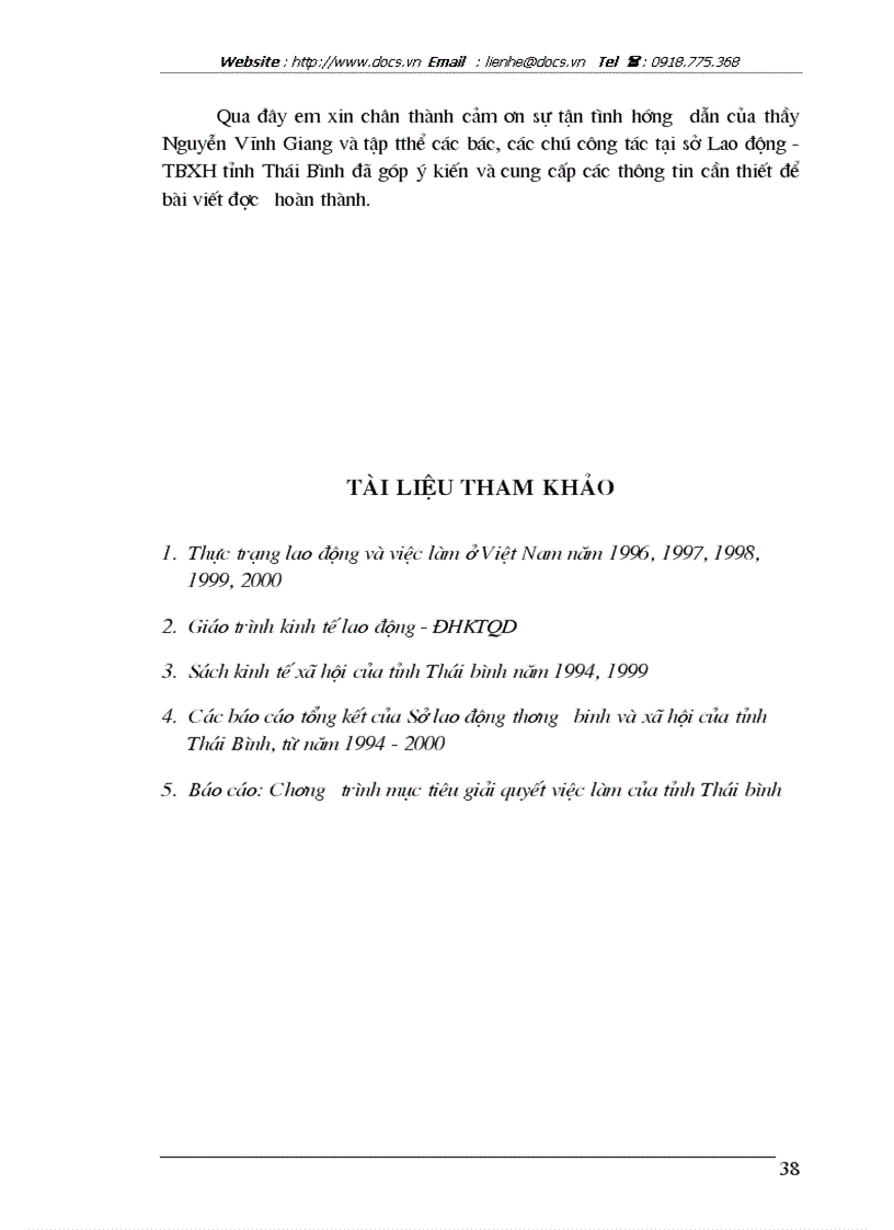 image for page Thực trạng về lao động việc làm và vấn đề giải quyết việc làm ở tỉnh Thái Bình