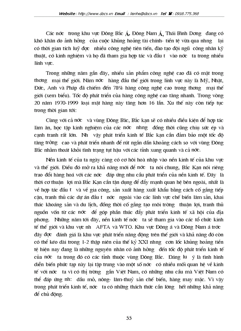 image for page Một số phương hướng và giải pháp nhằm thúc đẩy tăng trưởng và phát triển kinh tế tỉnh Bắc Kạn từ nay đến năm 2010