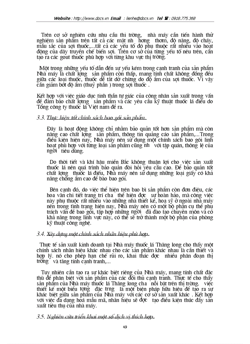 image for page Một số giải pháp nhằm góp phần hoàn thiện chiến lược sản phẩm ở nhà máy thuốc lá Thăng long