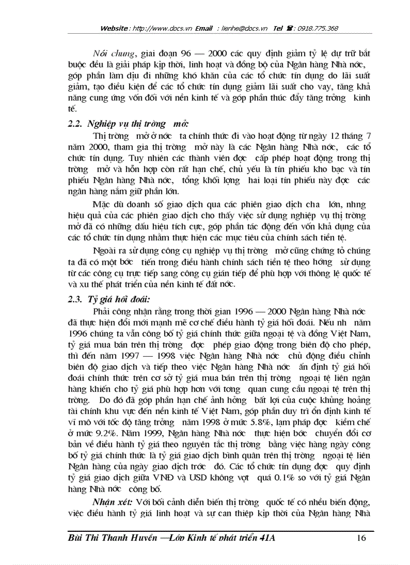 image for page Vai trò của chính sách tiền tệ trong điều điều tiết vĩ mô nền kinh tế Việt Nam thời kỳ 1996 2000