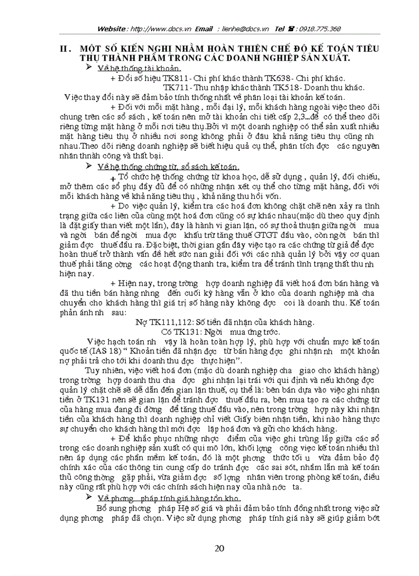 image for page Một số vấn đề về chế độ kế toán tiêu thụ thành phẩm trong doanh nghiệp sản xuất