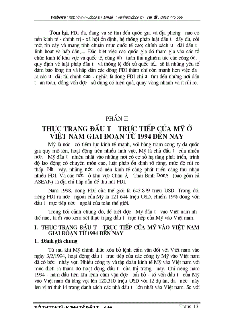 image for page Tình hình đầu tư trực tiếp của Mỹ vào Việt nam Thực trạng và một số giải pháp