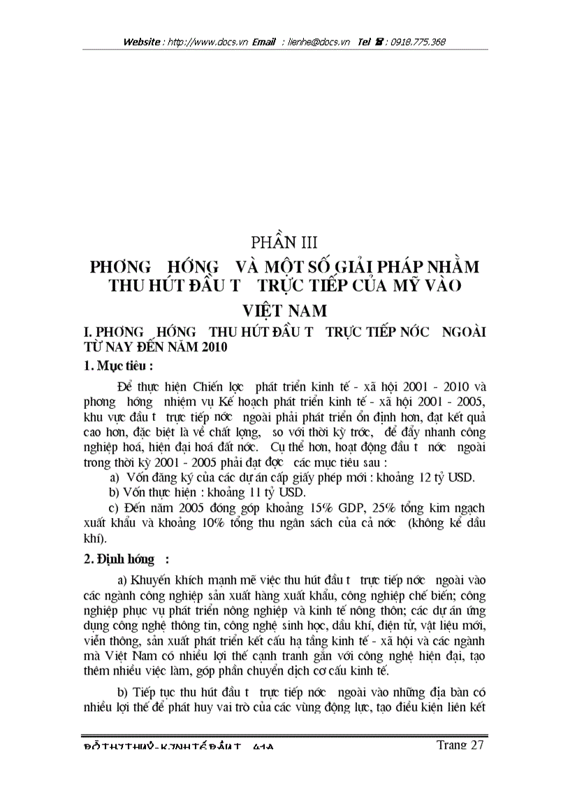image for page Tình hình đầu tư trực tiếp của Mỹ vào Việt nam Thực trạng và một số giải pháp
