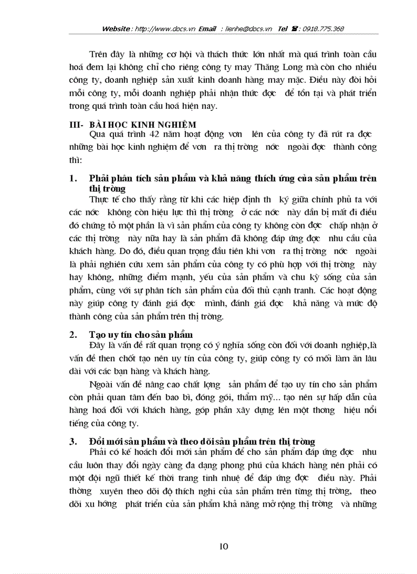 image for page Qúa trình vươn ra thị trường nước ngoài của công ty may Thăng Long Những cơ hội và thách thức trong bối cảnh toàn cầu hoá hiện nay