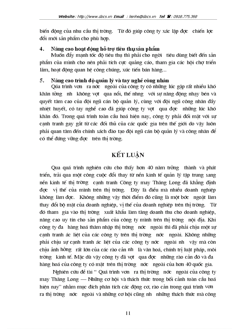 image for page Qúa trình vươn ra thị trường nước ngoài của công ty may Thăng Long Những cơ hội và thách thức trong bối cảnh toàn cầu hoá hiện nay