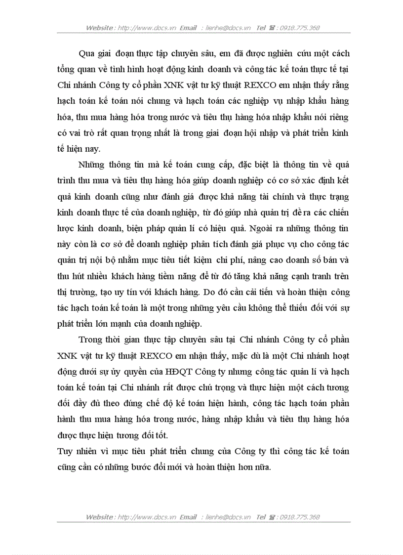 image for page Thực trạng kế toán hàng hoá và tiêu thụ hàng hoá tại Chi nhánh Công ty CP XNK vật tư kỹ thuật REXCO Hà Nội