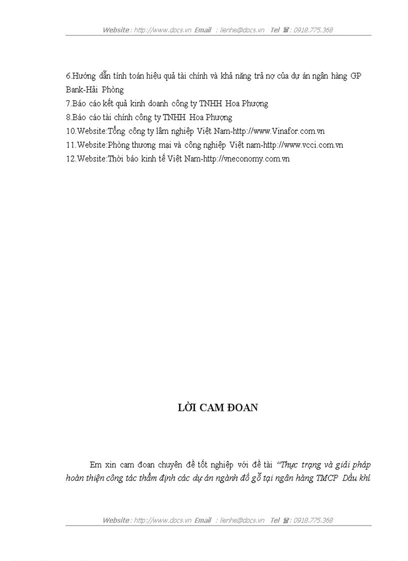 image for page Thực trạng và giải pháp hoàn thiện công tác thẩm định các dự án ngành đồ gỗ tại ngân hàng thương mại cổ phần Dầu khí toàn cầu GP Bank Hải phòng