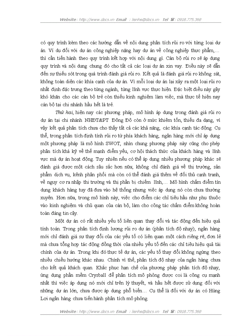 image for page Rủi ro và đánh giá rủi ro dự án khi thẩm định dự án vay vốn tại ngân hàng Đầu tư và Phát triển Đông Đô