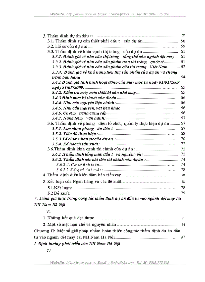 image for page Hoàn thiện công tác thẩm định dự án đầu tư vào lĩnh vực dệt may tại Ngân hàng Nông nghiệp và phát triển nông thôn Nam Hà Nội