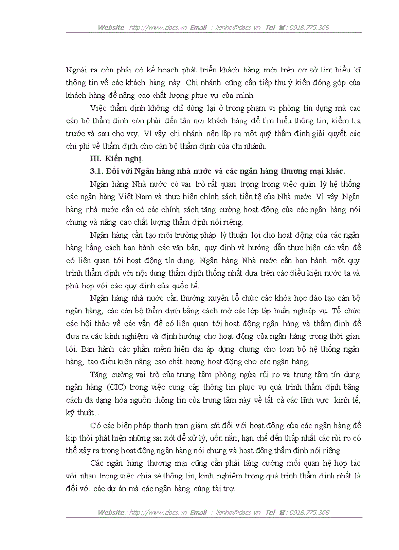 image for page Hoàn thiện công tác thẩm định dự án vay vốn của các doanh nghiệp nhỏ và vừa tại VPBank chi nhánh Thăng Long