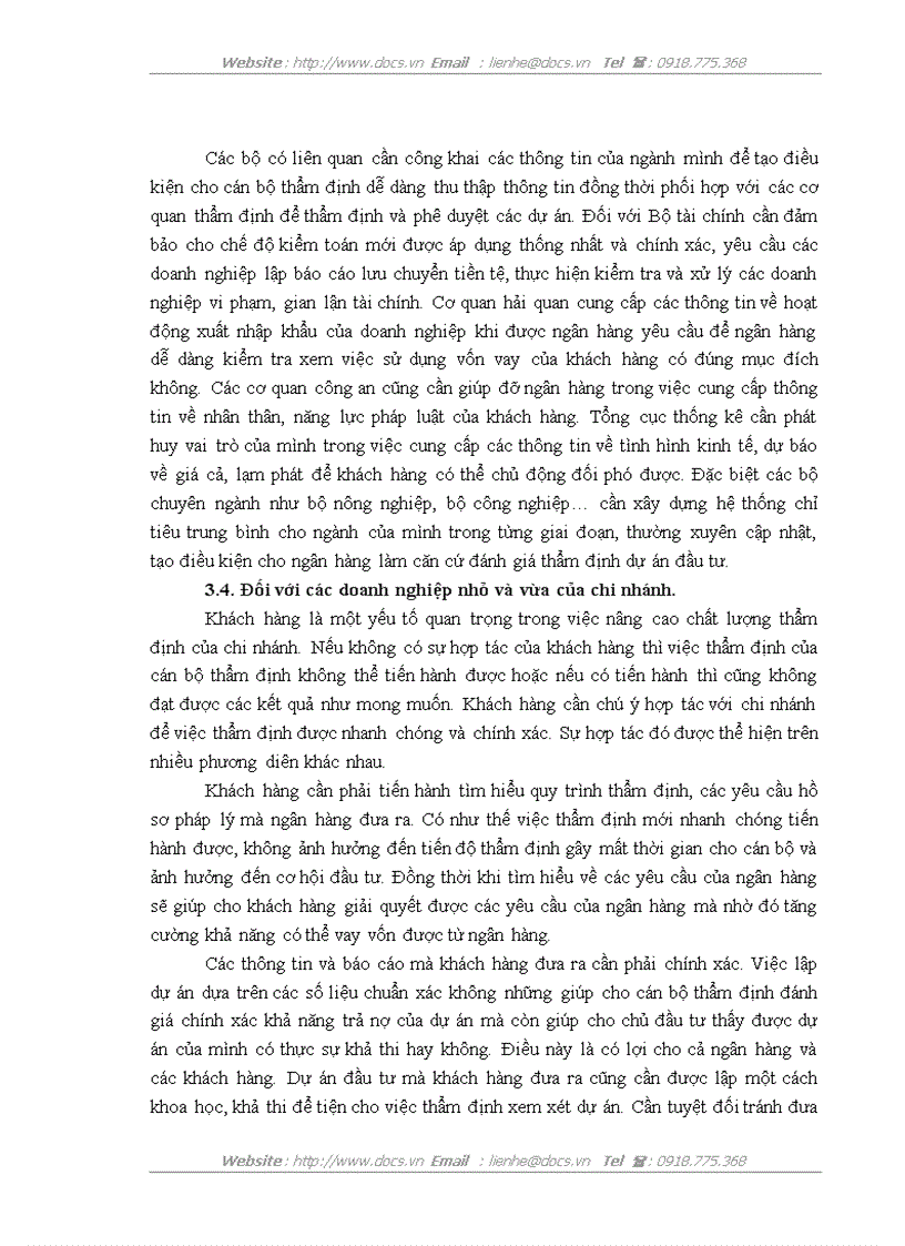 image for page Hoàn thiện công tác thẩm định dự án vay vốn của các doanh nghiệp nhỏ và vừa tại VPBank chi nhánh Thăng Long