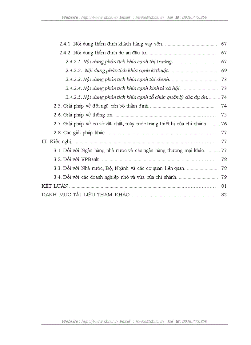 image for page Hoàn thiện công tác thẩm định dự án vay vốn của các doanh nghiệp nhỏ và vừa tại VPBank chi nhánh Thăng Long