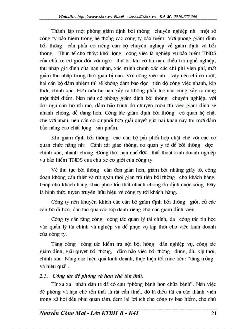 image for page Tình hình triển khai bảo hiểm trách nhiệm dân sự của chủ xe cơ giới đối với người thứ ba tại Công ty Bảo hiểm Hà Tây