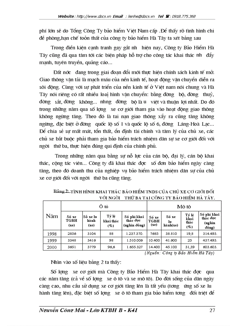 image for page Tình hình triển khai bảo hiểm trách nhiệm dân sự của chủ xe cơ giới đối với người thứ ba tại Công ty Bảo hiểm Hà Tây