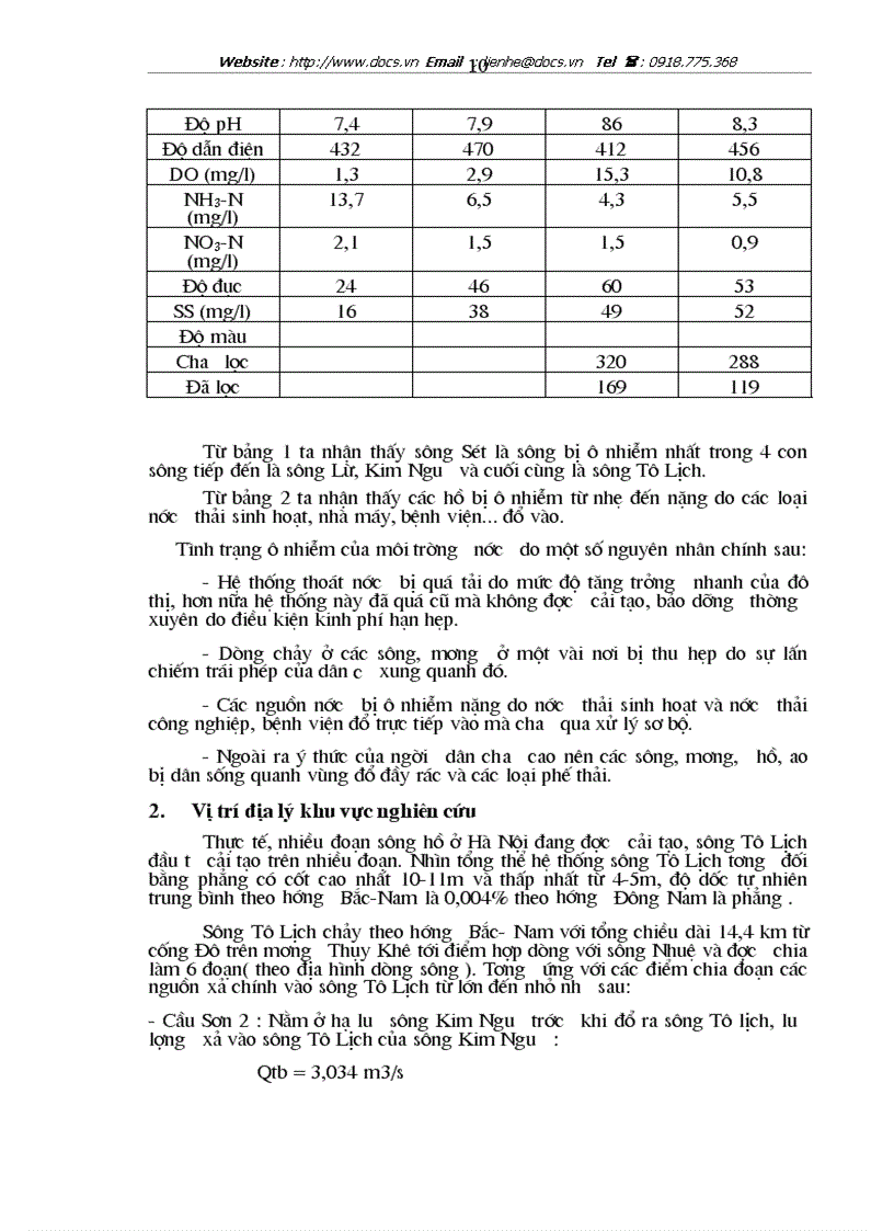 image for page Bước đầu nghiên cứu những lợi ích của việc cải tạo hệ thhống môi trường sông Tô Lịch và xác định mức phí huy động trong dân cho việc cải tạo đó