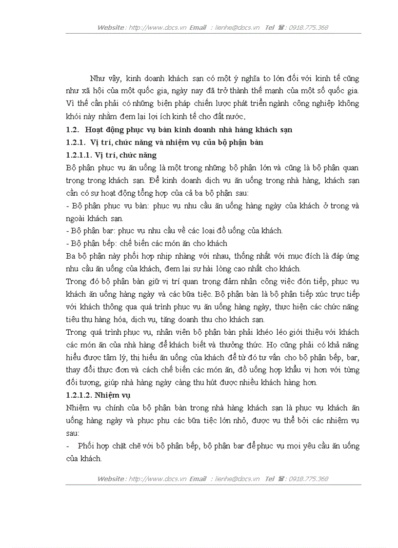 image for page Một số giải pháp nhằm nâng cao hoạt động phục vụ bộ phận bàn nhà hàng Tao Li