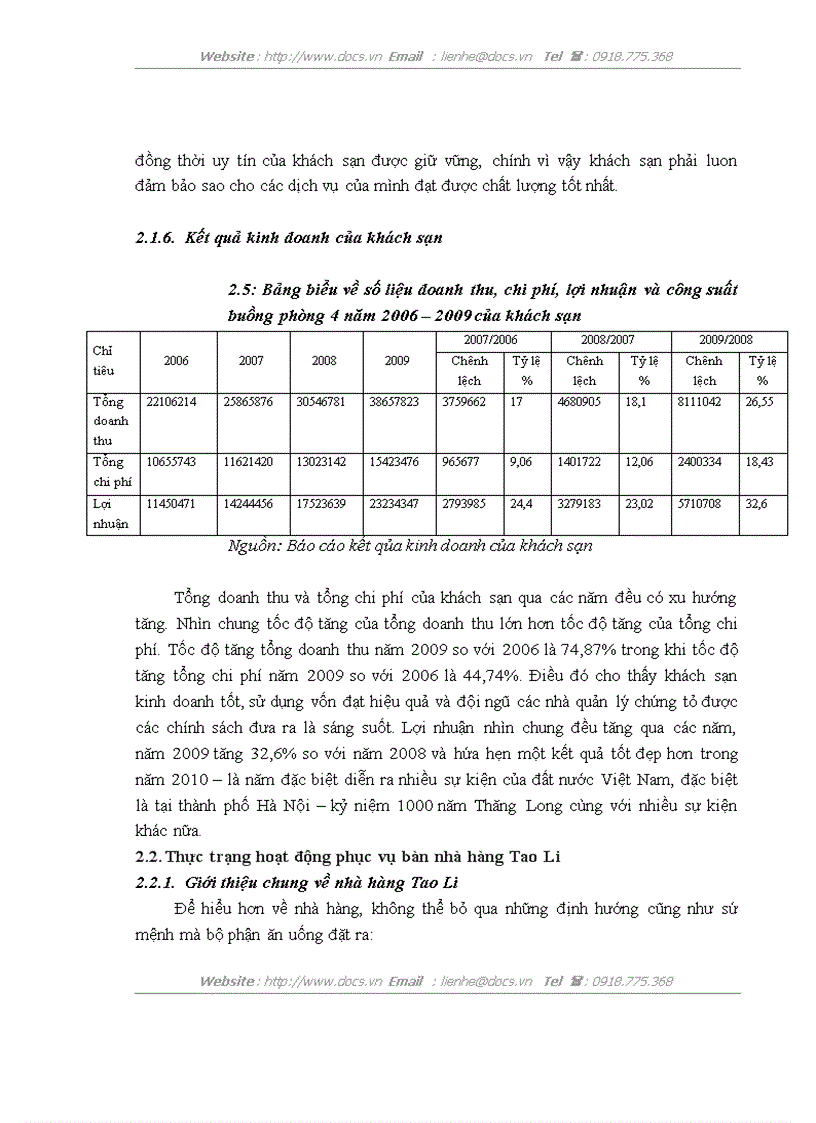 image for page Một số giải pháp nhằm nâng cao hoạt động phục vụ bộ phận bàn nhà hàng Tao Li