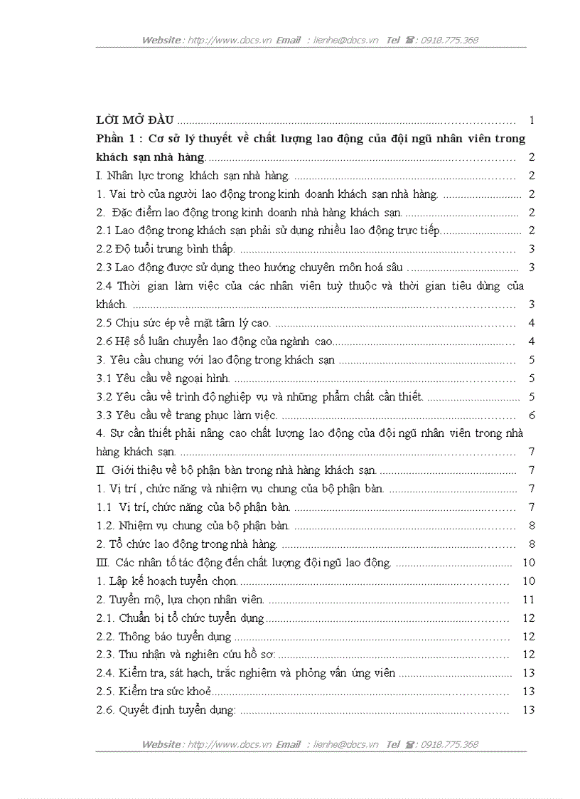 image for page Một số biện pháp hoàn thiện đội ngũ lao động tại bộ phận bàn nhà hàng Hoa Sen số 1 thuộc Công ty Khách sạn Du lịch Kim Liên