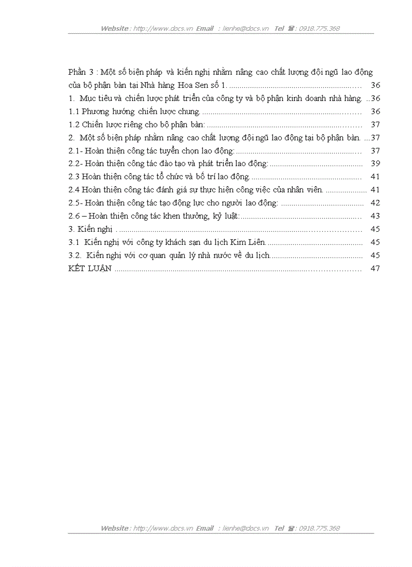 image for page Một số biện pháp hoàn thiện đội ngũ lao động tại bộ phận bàn nhà hàng Hoa Sen số 1 thuộc Công ty Khách sạn Du lịch Kim Liên