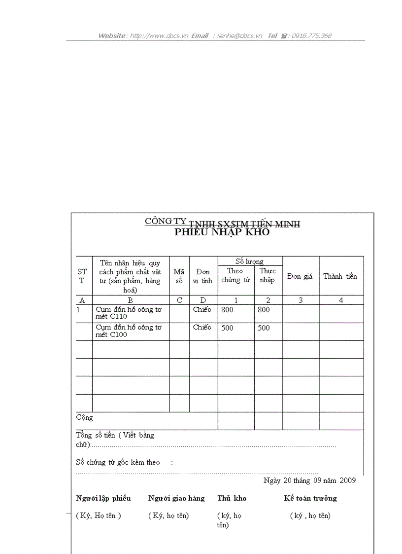image for page Kế toán nguyên vật liệu tại Công ty TNHH SXTM Một thành viên Tiến Minh