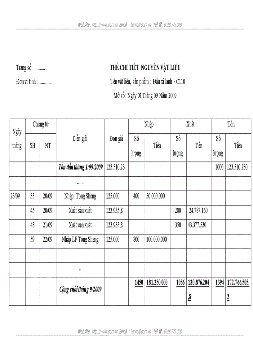 image for page Kế toán nguyên vật liệu tại Công ty TNHH SXTM Một thành viên Tiến Minh